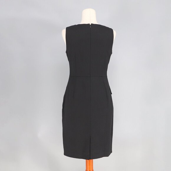 NWT CALVIN KLEIN Textured Knit Sleeveless Sheath Dress Cotton Black Size 6 - Picture 4 of 8